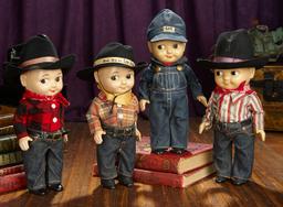 Collection, Four American "Buddy Lee" Dolls in Variation Original Costumes 800/1100