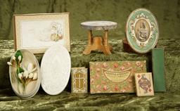 2"-5" Victorian decorative boxes and smalls great for poupee display or trousseau trunks.