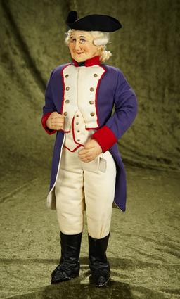 20" French/American stockinette portrait doll of French General by Bernard Ravca. $500/700