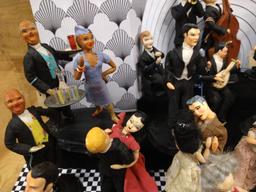 5"-7" Wonderful "Swing Band" vignette with dolls made by Bernard Ravca.