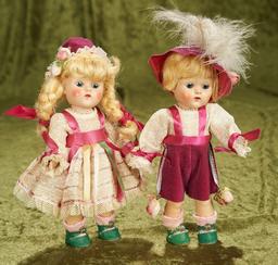 8" Pair, Painted eye Ginny dolls as "Hansel" and "Gretel" from Twin Series. $500/700