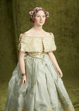 18" American artist bisque portrait doll of Jenny Lind by Martha Thompson. $700/900