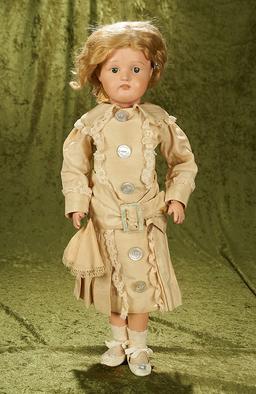 22" American wooden girl by Schoenhut with original paint and original shoes.