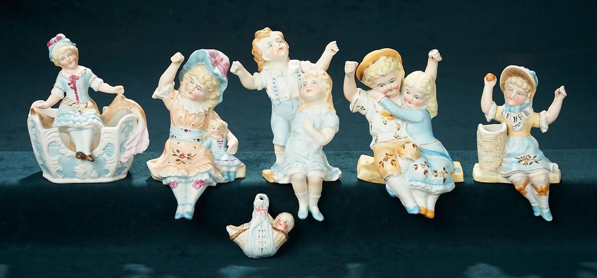 Six German All-Bisque "Swingers" Figurines 300/400