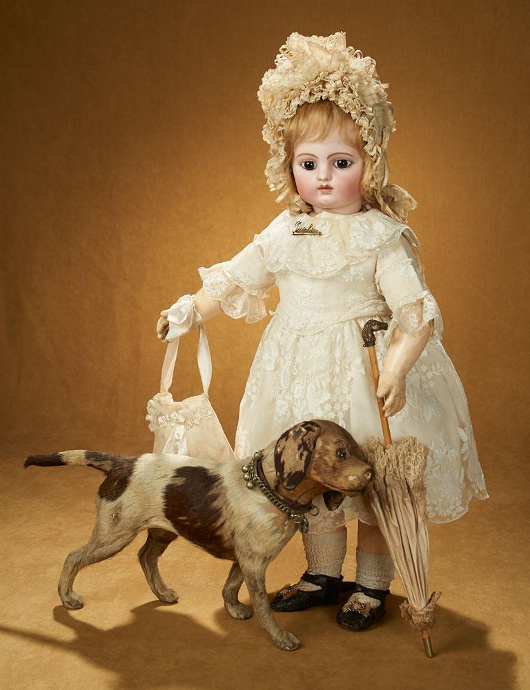 Gorgeous French Bisque Bebe by Gaultier with Splendid Antique Costume 4500/6500