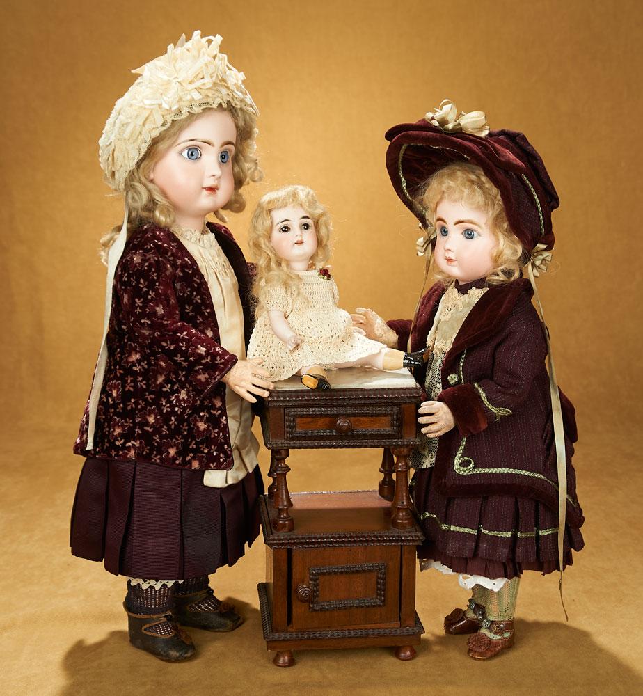 French Walnut Doll's Cabinet with White Marble Top 400/500