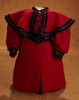 Burgundy Woolen Coat/Dress with Capelet Collar $100/200