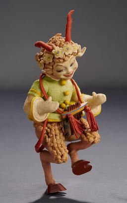 Character "Pan" with Wooden Hooves and Horn Instrument, Model 203 800/1200