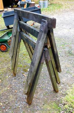 Three saw horses are 44" wide - still useful, but could use tightening.