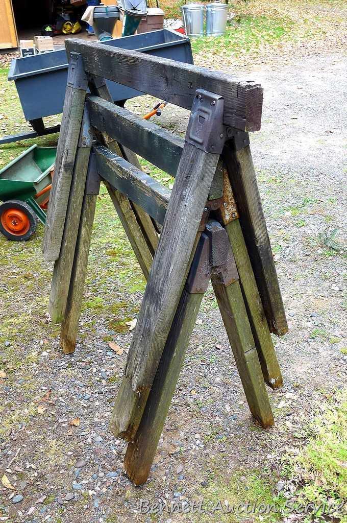 Three saw horses are 44" wide - still useful, but could use tightening.