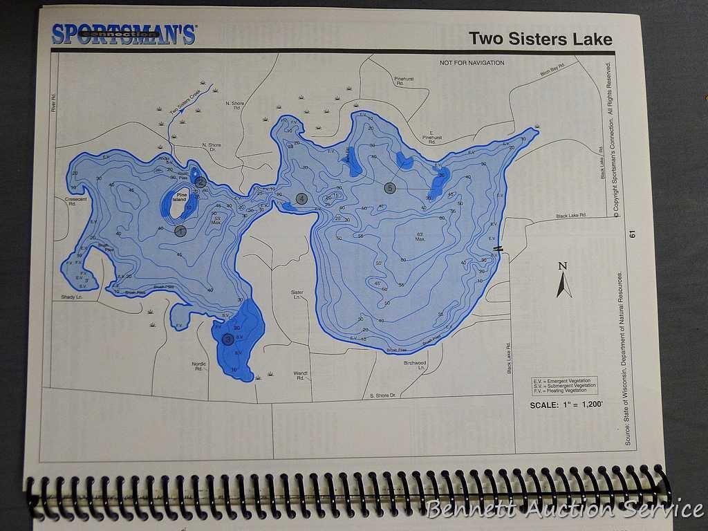 Three Pike Lake map prints, drawn by John Berg; Two Northern WI Fishing Map Guides - one is for