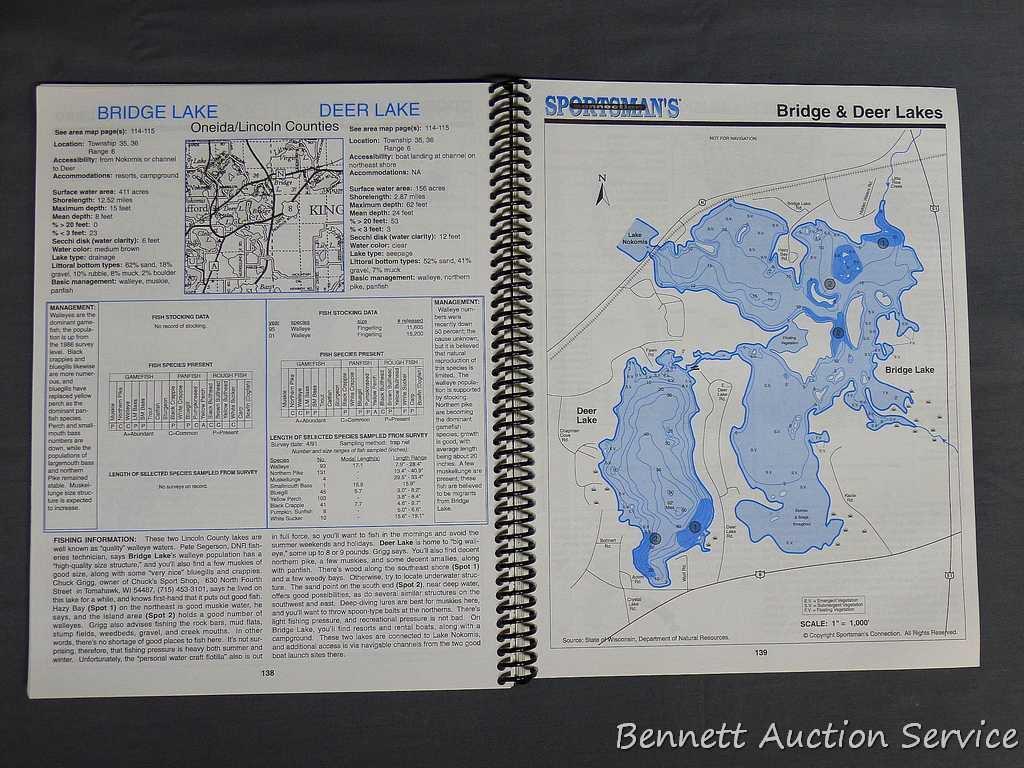 Three Pike Lake map prints, drawn by John Berg; Two Northern WI Fishing Map Guides - one is for