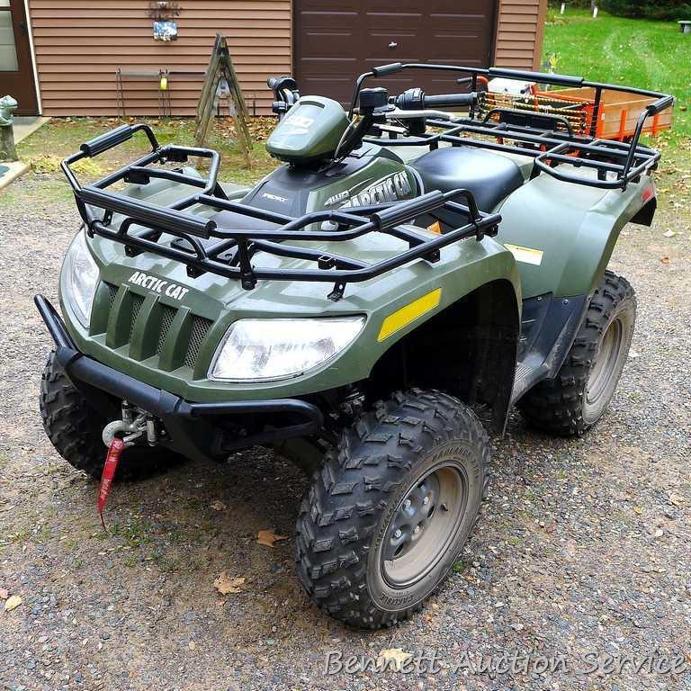 Arctic Cat 500 4WD ATV with only 81 miles. Tires still have mold nubs. Vinyl seat is great. Heavy