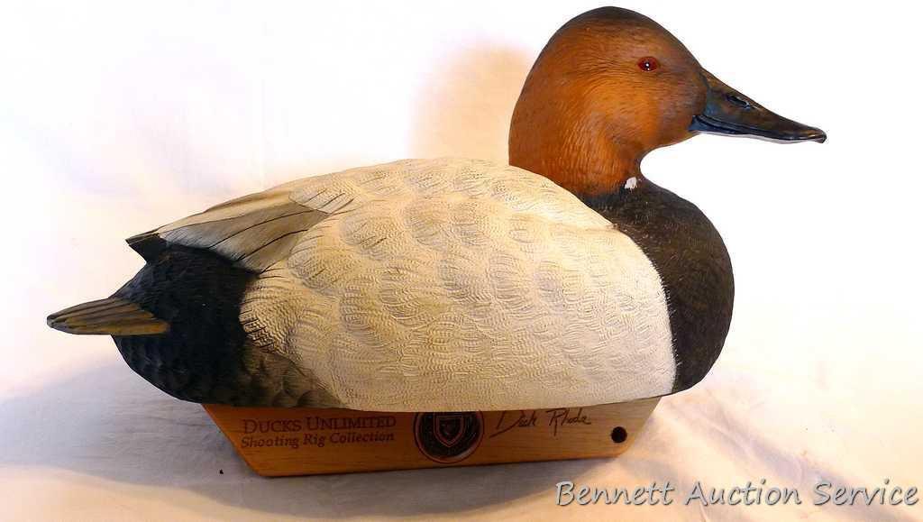 Ducks Unlimited Shooting Rig Collection Dick Rhode duck is 16" long. Comes with stand. Some flaking