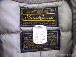 Eddie Bauer insulated goose down vest, size 42; Eddie Bauer insulated goose down shirt and pant set,