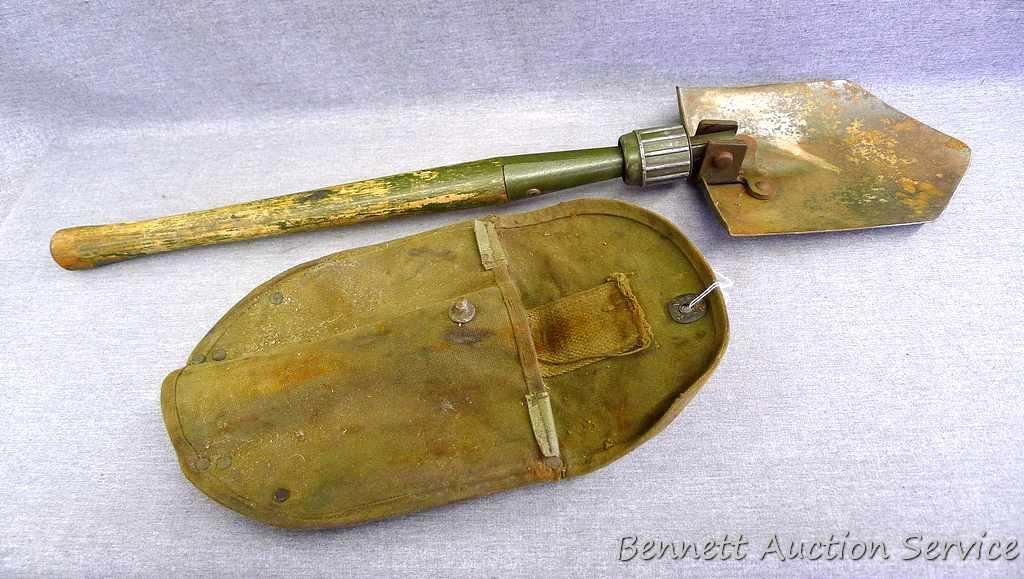 Entrenching tool, stamped US. Seller states from the Korean War.