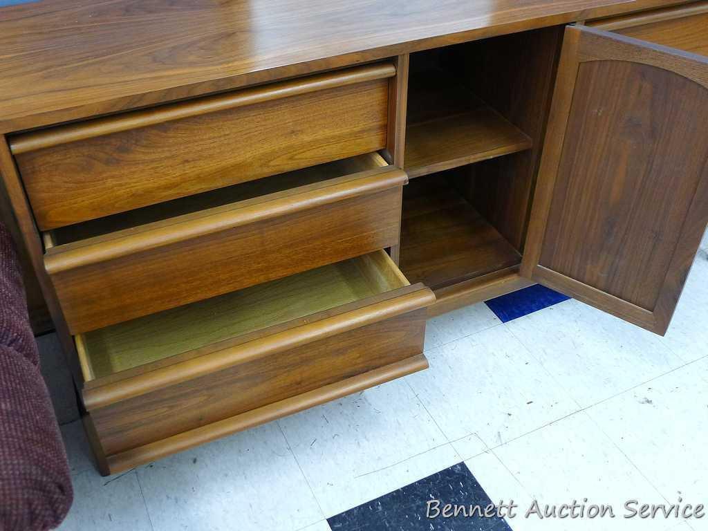 Gorgeous Lane six drawer dresser with mirror and storage cabinet. Approx. 64" l x 18" d x 70" h. All