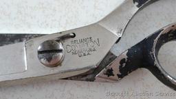 Compton Reliance 10-1/2" shears; Kleencut 7-1/2" pinking shears. Both pair are in good condition.