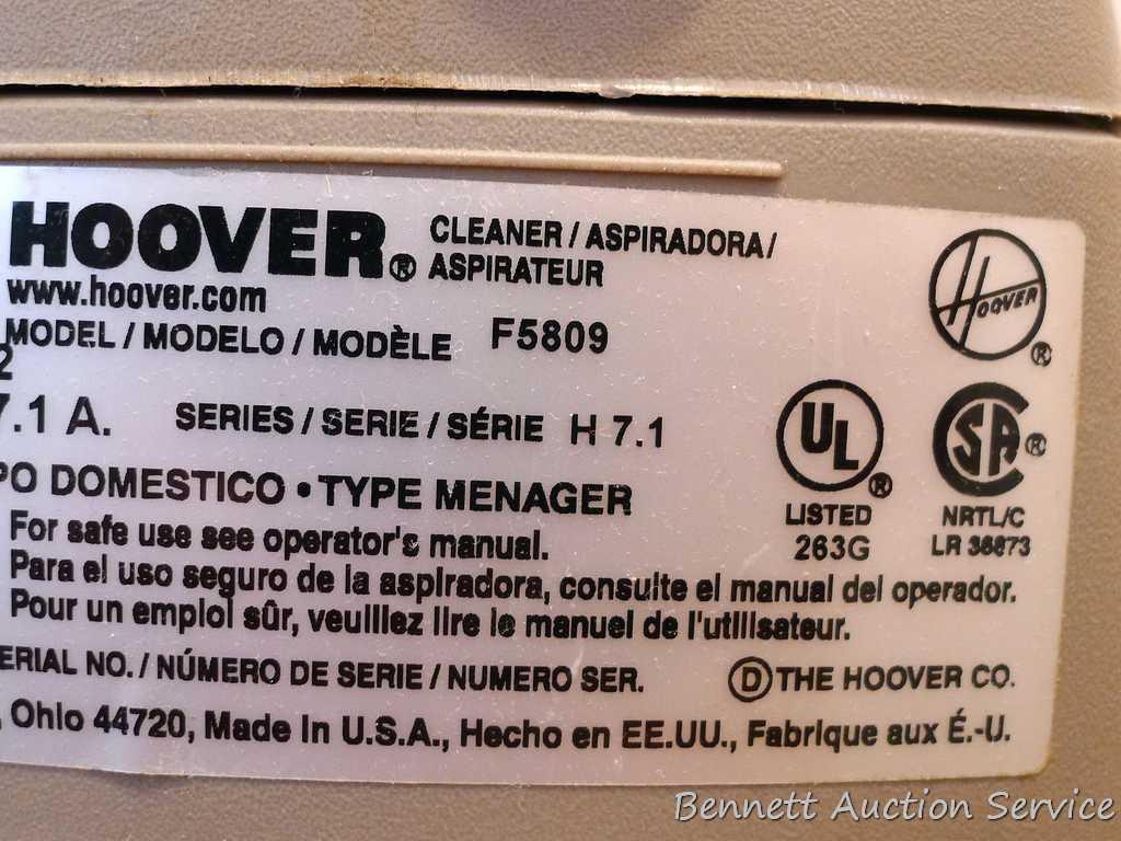 Hoover Model F5809 SteamVac DeepCleaner. Turns on, but we did not test it further. Looks to be in