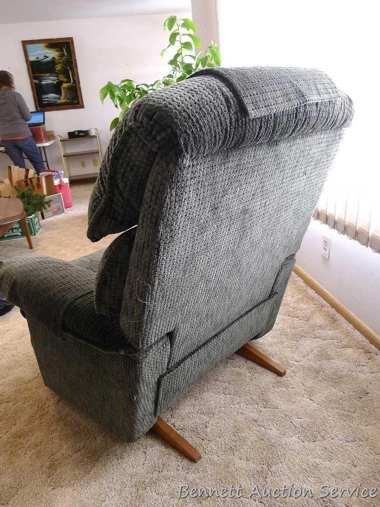 La-Z-Boy rocker recliner in very good condition. Nice sized chair is fairly firm and comfortable.