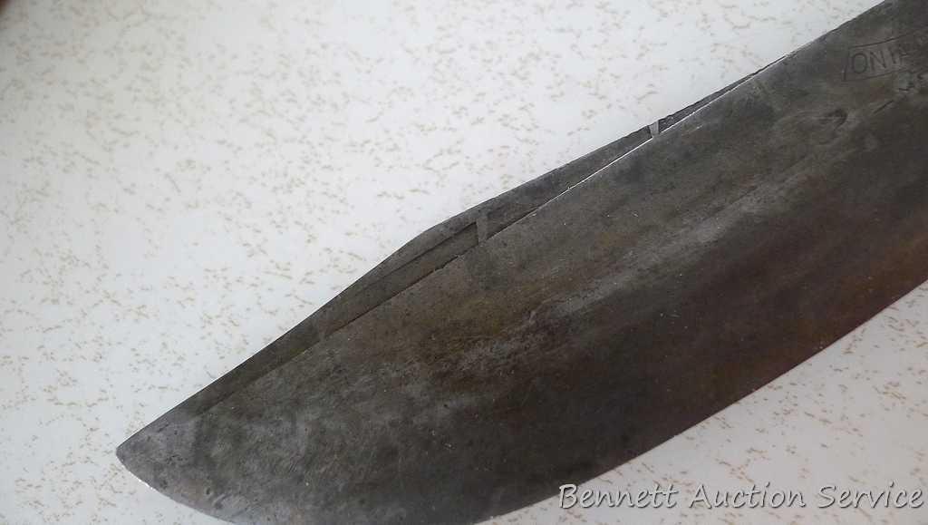 Old Hickory Tru-Edge skinning and butcher knives by Ontario Knife Co.; Chicago Cutlery 10" boning