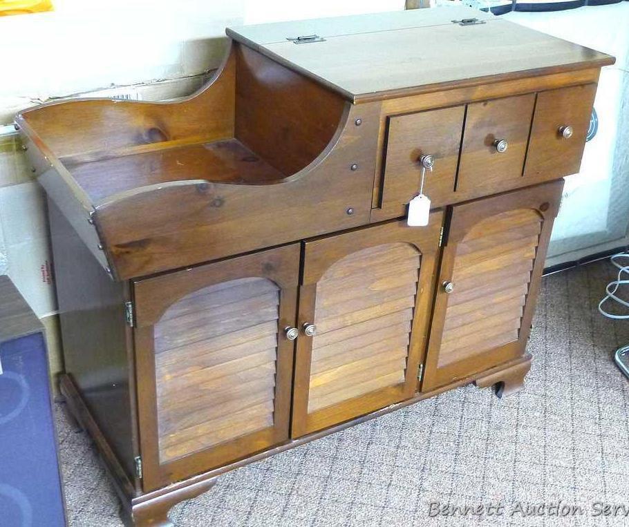 Vintage cabinet that could be used for an entertainment stand. Approx. 46" w x 20" d x 36-1/2" high.