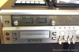 Zenith stereo system incl. turntable, cassette player, eight track player, AM/FM radio and two