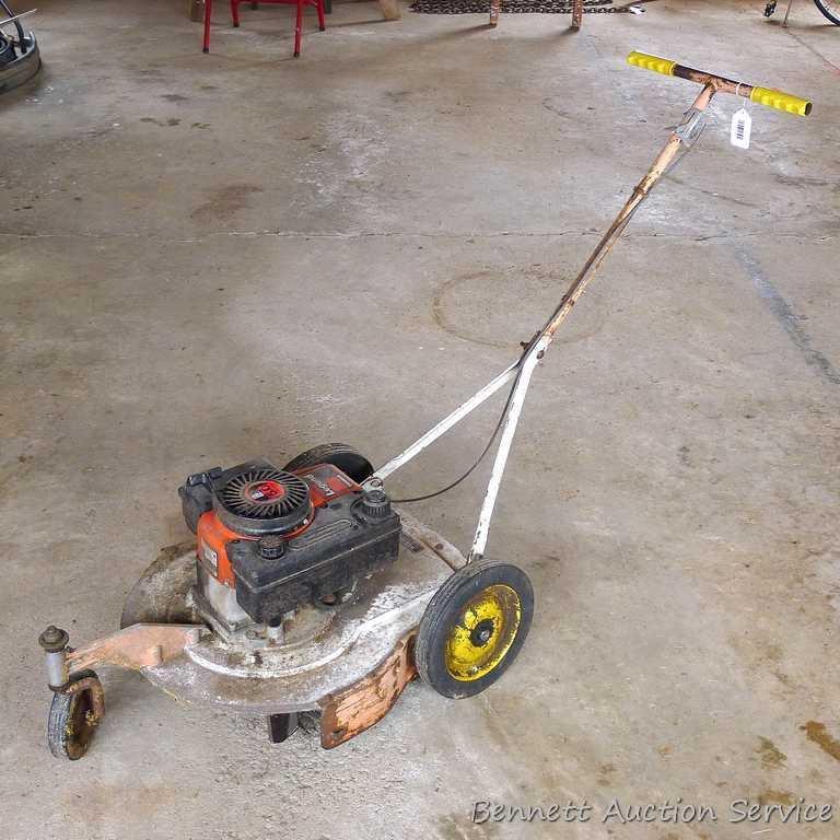 3 Wheeled Moz-all lawn mower with 5 hp Tecumseh motor, has compression, no gas - cannot test.