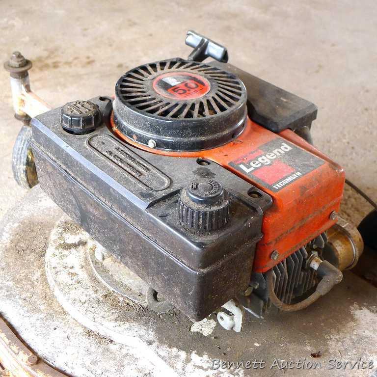 3 Wheeled Moz-all lawn mower with 5 hp Tecumseh motor, has compression, no gas - cannot test.