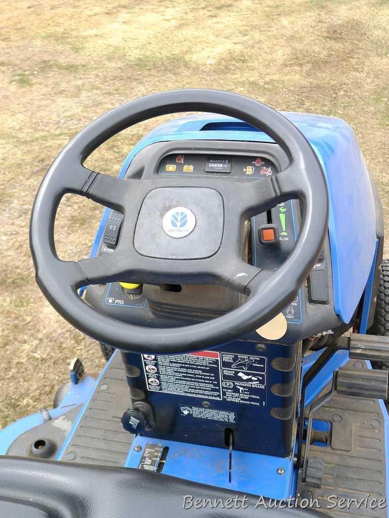 Watch the video: New Holland yard tractor, model LS55-20H, 48" hydraulic deck with side discharge;