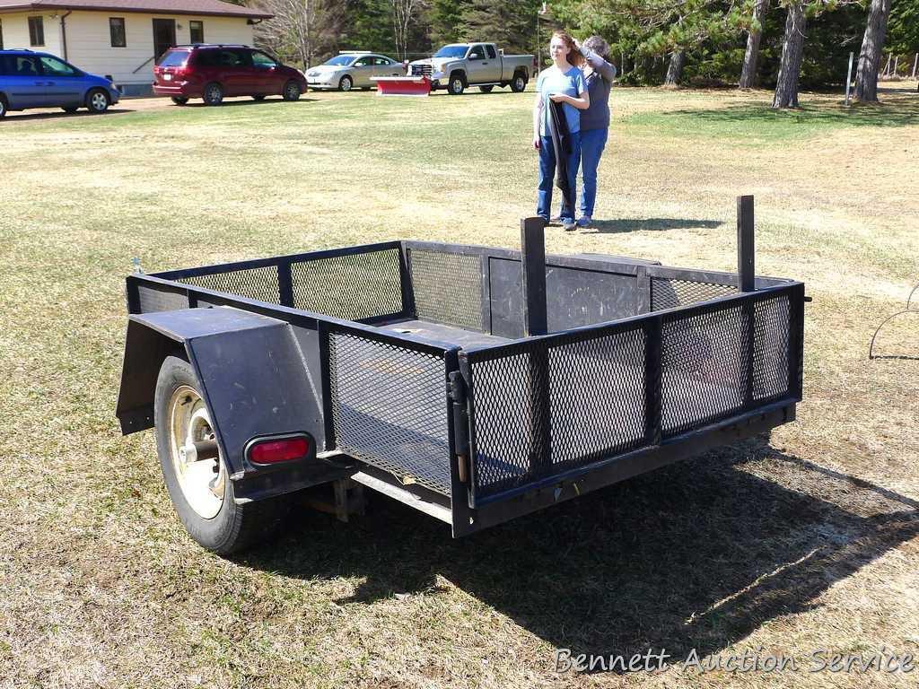 Well built all steel tilting utility trailer with front and back gates. Bed is 4'3" x 83" and 15"