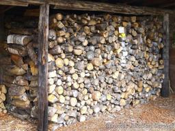 Approx. 12 face cords of one year old firewood. Cut in winter. Approx. 98% hardwood.