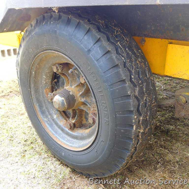 Well built equipment trailer with double hinged ramps, lift off fenders, adjustable height hitch and