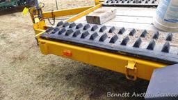 Well built equipment trailer with double hinged ramps, lift off fenders, adjustable height hitch and