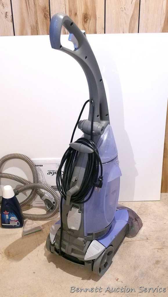 Hoover Agility stream vac with attachments, model F6215-900, runs; Bissel spot cleaner. If shipped