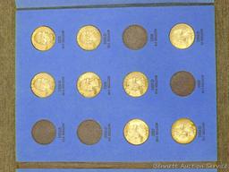 29) Washington silver quarters in a book. Assorted from 1946 to 1959, unverified.