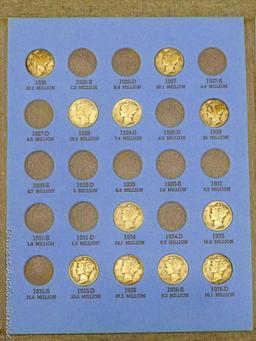 47) silver Mercury dimes in book, 1916 to 1945. Unverified.