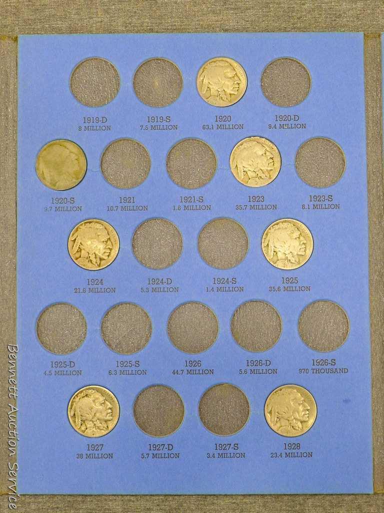 21) Buffalo nickels from 1914 to 1937. 1914 and 1915-D verified, all others unverified.