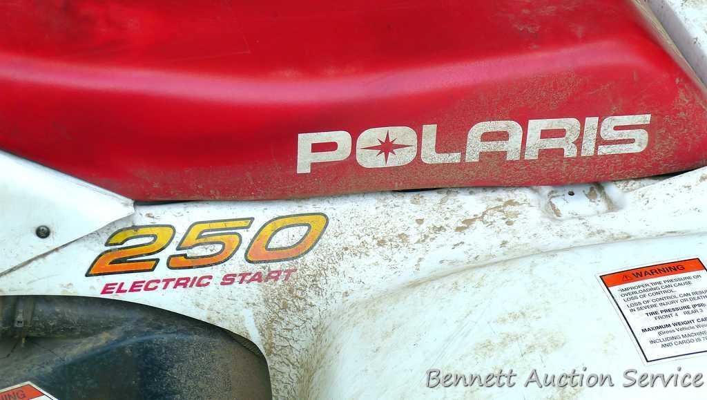 1996 Polaris 250 Trailblazer ATV with electric start. Runs well and goes like a house afire. Battery