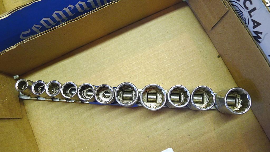 3/8" sockets including Allen brand, 9mm to 19mm; Alltrade up to 3/4", plus some metric; Thorson and