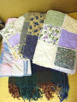 Assorted blankets, largest one approx. 48" x 48". All are in good shape.