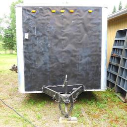 United Express Line 28 ft. tandem axle enclosed trailer. Has 7 ft. height inside, side entry door
