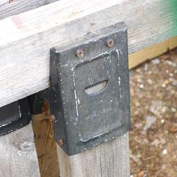 Pair of 2 x 4 wooden sawhorses. Approx. 42"" x 25" high.