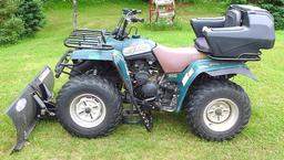 Watch the Video!  Yamaha Big Bear 350 ATV with Cycle Country plow and passenger seat/ storage.