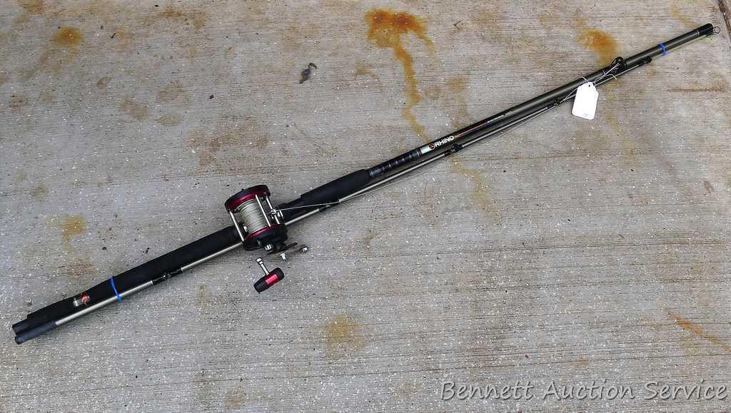 Rhino 9' deep water fishing rod Model RRC902MH with glow tip and Rhino RBCXL reel.