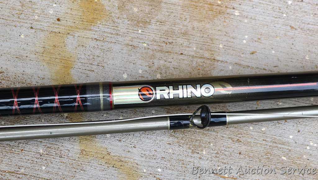 Rhino 9' deep water fishing rod Model RRC902MH with glow tip and Rhino RBCXL reel.