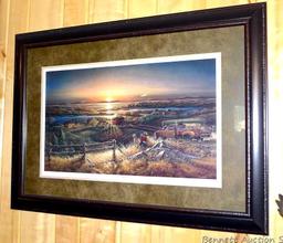 Beautiful National Wild Turkey Federation framed print "Best Friends" by Terry Redlin with COA.