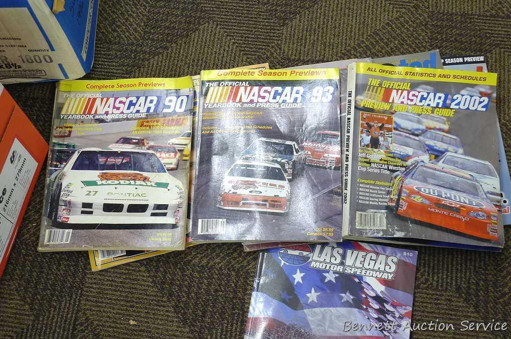 Assortment of Nascar magazines, stack approx. 12" x 10" x 9".