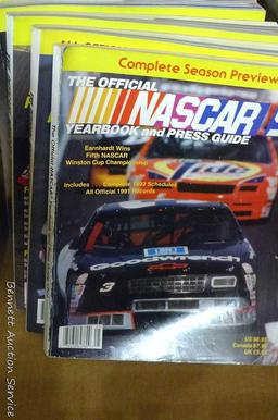 Assortment of Nascar magazines, stack approx. 12" x 10" x 9".