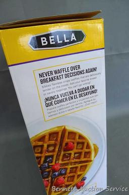 NIB Bella rotation Belgian waffle maker donated by De-Mon Racing.